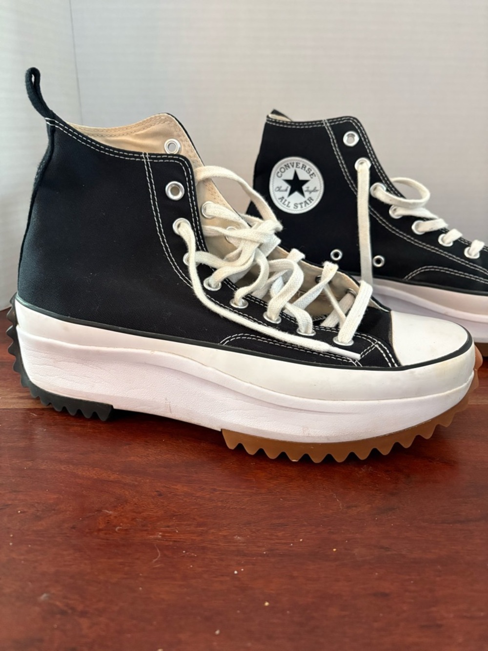 Converse Run Star Hike Platform Lace Up Black Sneakers Shoes Men’s 9 Womens 10.5 - Picture 2 of 11